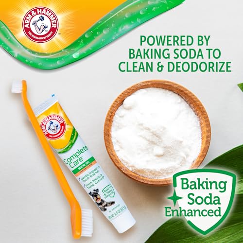 Image of Arm & Hammer Complete Care Dental Gel Dog Toothbrush Kit, Includes Gel Toothpaste, Toothbrush, and Finger Brush, Baking Soda Enhanced, Fluoride Free, Chicken Flavor, 2.5 Oz