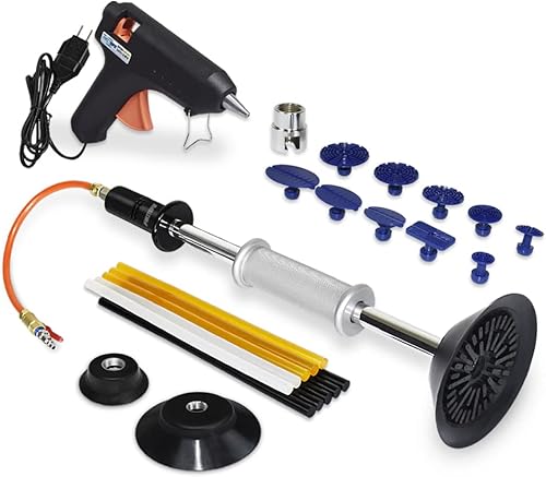 FIRSTINFO - Kit neumático de extracción de abolladuras, martillo de succión al vacío, pistola de pegamento, palos y 10 pestañas de extracción