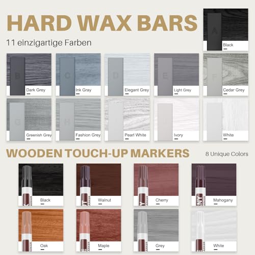 Image of Laminate Floor Repair Kit, Floor Repair Kit with Heat Pen, 11 Colors Wax Blocks and 8 Colors Furniture Touch Up Markers, Vinyl Floor Repair Kit Restoration for Cracks, Dents, Holes, Scratches