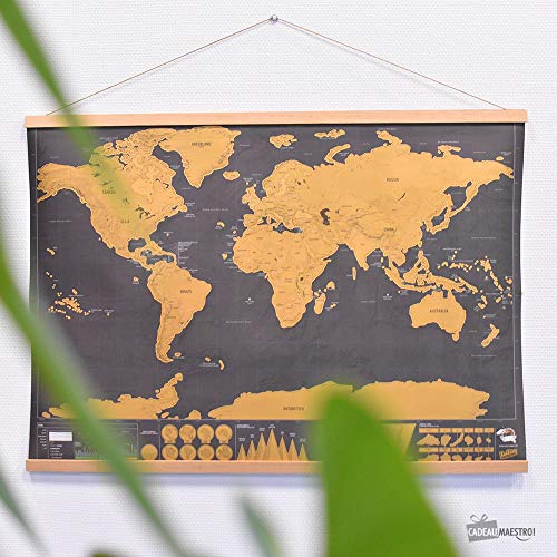Cadeau Maestro Cadre Magnétique Suspendu pour Carte du Monde à Gratter 83cm