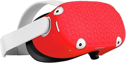 TNP VR Cover for Oculus Quest 2 Cover - Red Silicone VR Cover for Oculus Quest 2 Protective Cover - Anti Scratch Dust Bump Oculus Protective Cover
