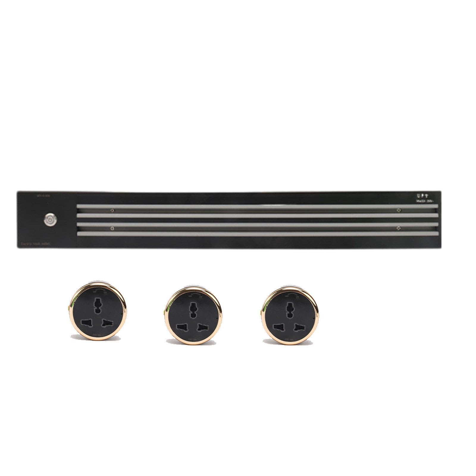 Power Strips Movable Track Sockets, Wall-Mounted Smart Slide Rails, Multi-Functional Power Strips, Suitable for Offices, Home Kitchens(Black,60cm)