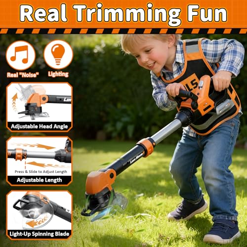 Image of KidBloom Kids Tool Set, 2-in-1 Kids Leaf Blower & Kids Weed Wacker Toy