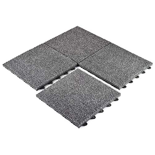 Greatmats Interlocking Carpet Tile, Modular, 1X1 Ft X .5 Inch Tiles, 20 Pack (Gray) #TOP2