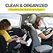 lebogner Back Seat Cover For Kids + 3 Pocket Storage Organizer, 2 Pack X-Large Waterproof Kick Mats Backseat Protector, Car Seat Back Protectors For Vehicles To Protect From Dirt, Mud & Scratches
