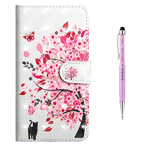 Grandoin Coque Galaxy Note 9, Étui de Protection Housse en PU Cuir avec TPU Silicone Portefeuille Étui à Rabat Fente de Carte Flip Cover Fermeture Magnétique pour Samsung Galaxy Note 9 (Arbre) Cover