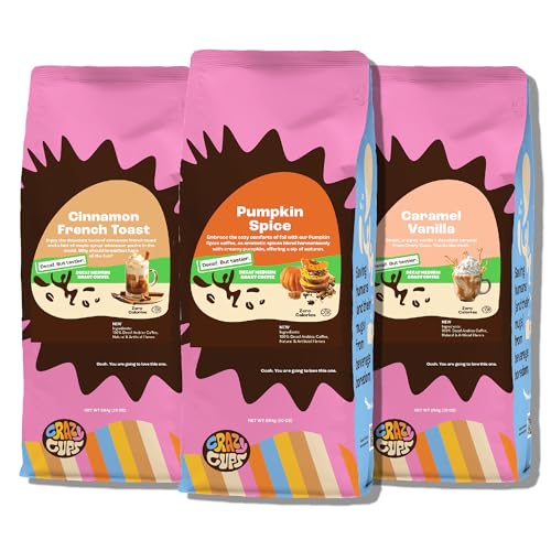 Crazy Cups Decaf Flavored Ground Coffee Variety Pack