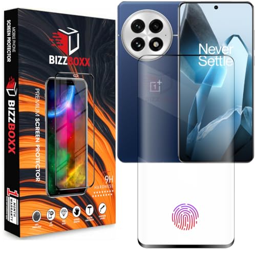 Image of Compatible with OnePlus 13 Full Glue Tempered Glass Screen Protector Guard Quad Curved Edges - Ultrasonic Fingerprint Working, UV Glue Not Required (For OnePlus 13, 6.82 Inch) - Pack of 1