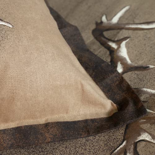 Whitetail Ridge Blue Ridge Trading Elk Comforter Set - 4 Piece Printed Bedding Duck Weave Super Soft Cotton 220 Gsm Fabric - Easy Care Hunting Deer Comforter Set For Bedroom, Hunting & Outdoor - Queen #TOP2
