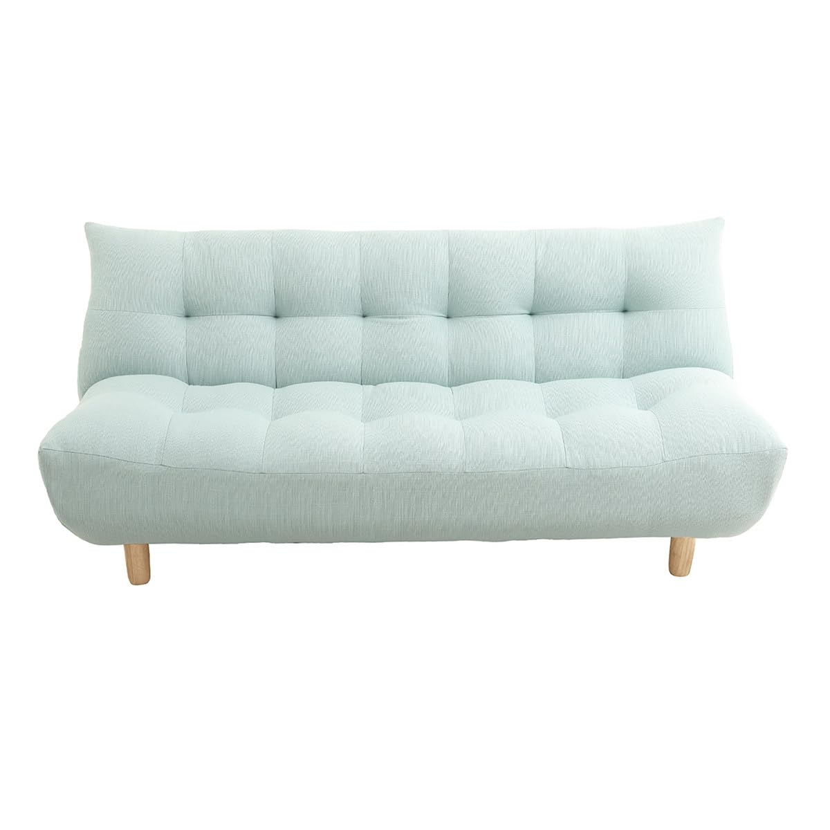 Miliboo Canapé Convertible scandinave en Tissu Menthe à l'eau et Bois Clair Yumi