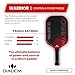 Diadem Warrior Pickleball Paddle | 3X L-Core Hybrid Nomex Polymer Honeycomb Core, Grit Paint Surface for Spin, Control and Power | Indoor/Outdoor | USAPA Approved (Red)