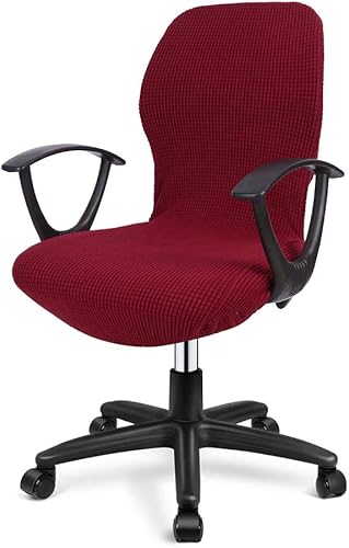 Miniatura 9 de Deisy Dee Fundas para silla de oficina de computadora, color puro, universal, elásticas, giratorias, solo fundas para silla C098 (gris plateado)