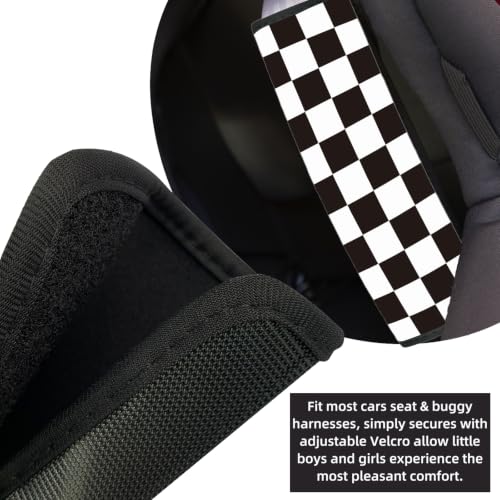 Image of Seat Belt Cover for Kids, Seat Belt Pad for Boys Girls, Car Seat Straps Shoulder Pads for Kids, Kid's Seat Belt Cushion, Shoulder Strap Pad, 1 Piece (Checker)