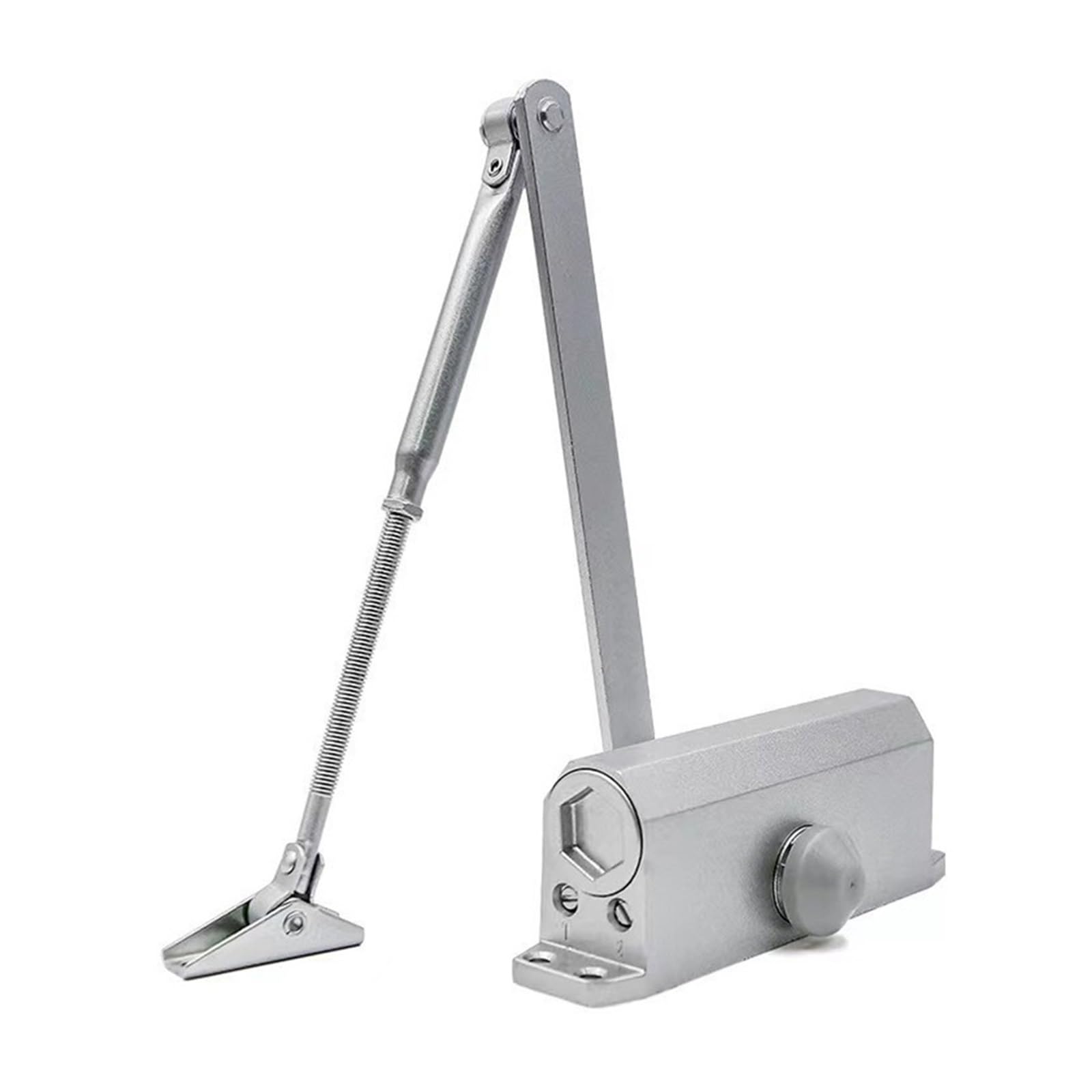 Chiudiporta automatico sistema di sicurezza regolabile velocità di chiusura/chiusura in alluminio per porte sinistra e destra 25-85 kg, facile per uso domestico commerciale (peso porta 45