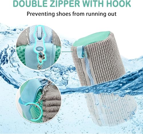 Image of Glivary Shoe washing machine bag, Laundry shoe pouch for washer and dryer, Reusable and Durable Zipper Plush Washing Machine Bag for Sneakers, Delicates and Toys(Laundry Bag) (yellow /grey, pack of 2)