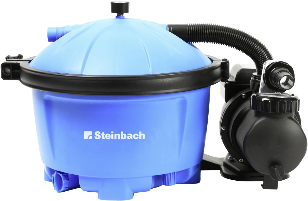 Steinbach Speed Clean Comfort Filtre à Sable Balles filtrantes incluses BIS 22.000 l Wasserinhalt Bleu