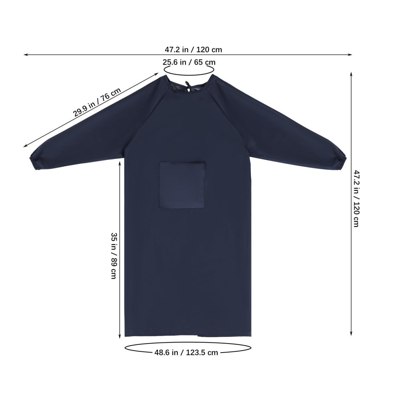 OSALADI Tablier Imperméable À Manches Longues Avec Poche Tablier De Travail Résistant À L'Huile Pour Hommes Femmes Vaisselle Nettoyage Et Travaux De Laboratoire Protection Robuste Gris