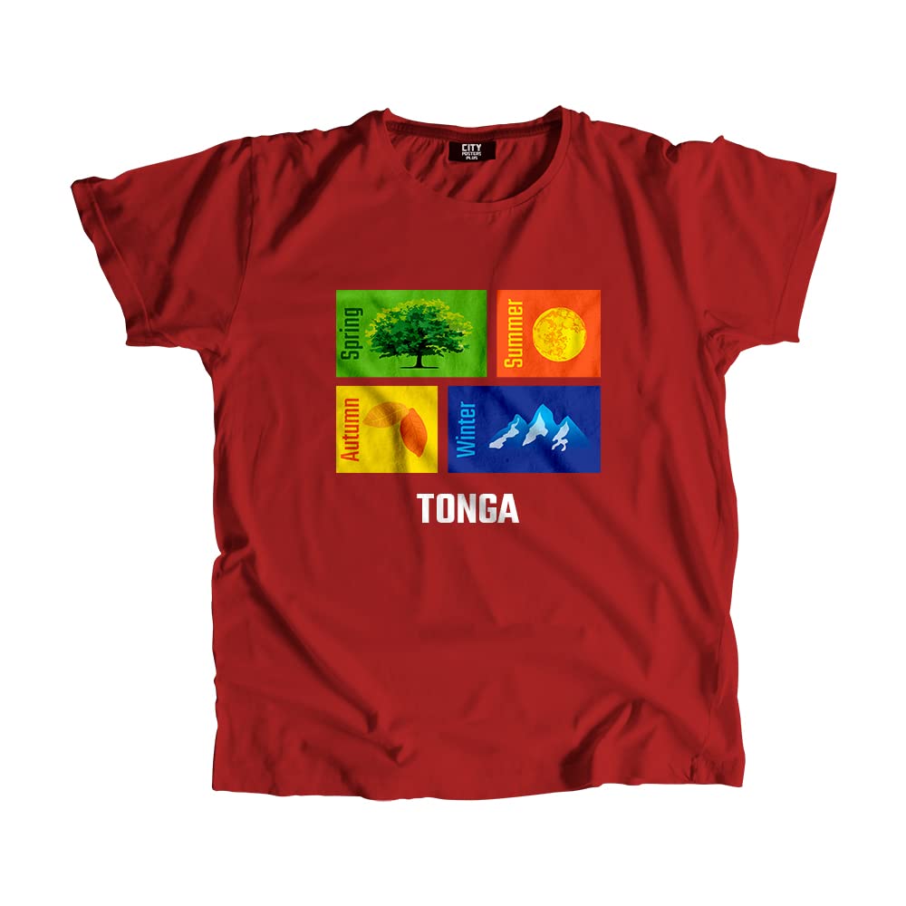 CITY POSTERS PLUSTonga Seasons Unisex T-Shirt (Red)