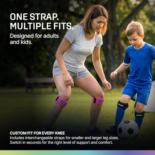 Image of Modvel Knee Strap Patella Tendon Support Brace Band, One Size, 2-Pack | Adjustable patellar tendon support strap reduces pressure on the patella; works as a knee strap, patella band and brace