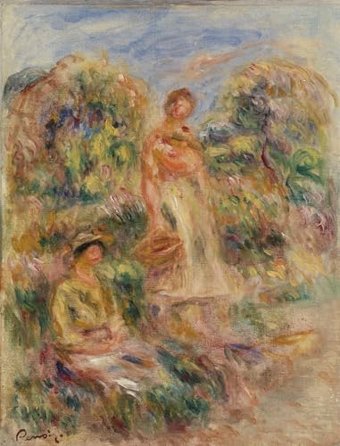 Impression d'affiches Renoir Toile Femme debout et femme assise paysage 60x90cm
