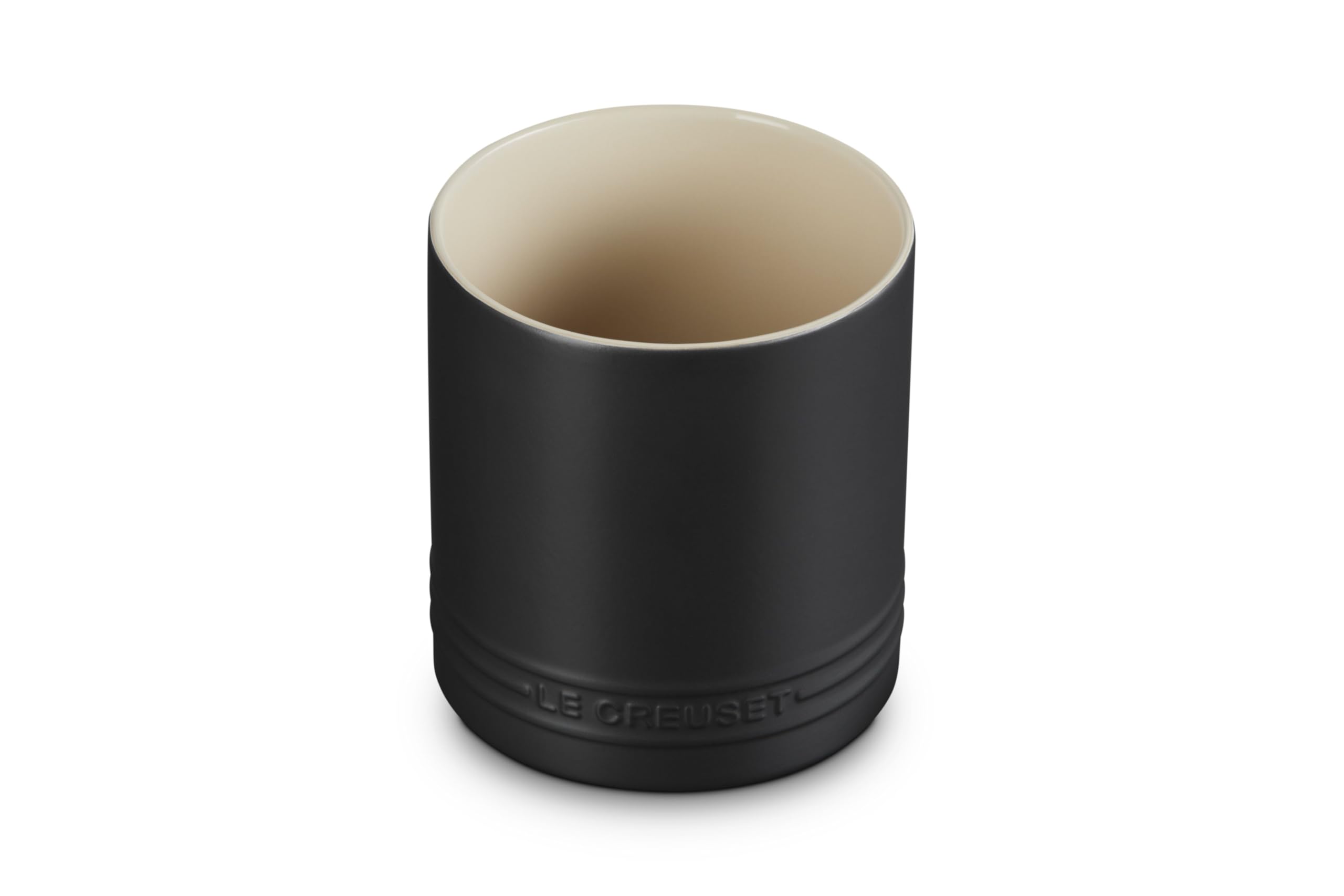 Le Creuset Stoneware Signature Küchenutensilienbehälter, Matte Black