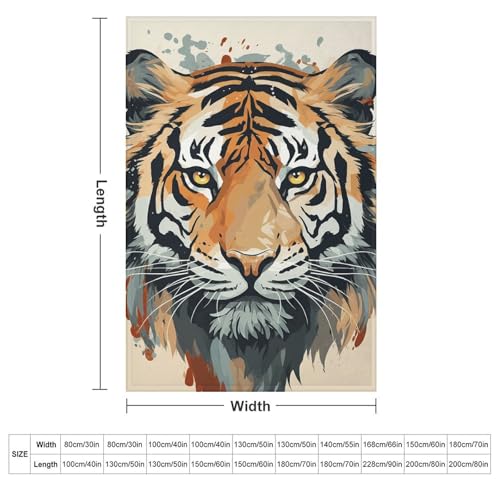 Couverture flanelle tigre plaid doux et confortable lit et voyage - 3