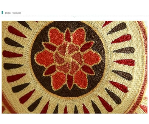 Housse de coussin de canapé à fleurs : coton brodé haute qualité - 5