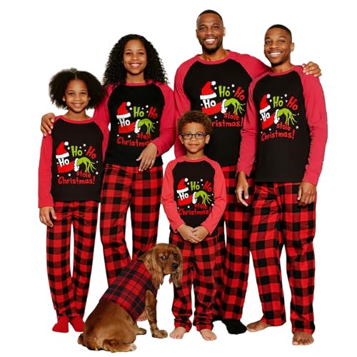 Manooby Christmas Pajamas for Family,Christmas Pajamas Matching Sets,Xmas Pjs for Men (S,PJs- 01)