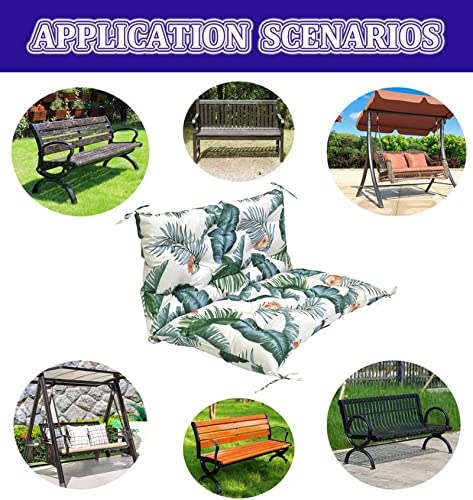 Swing Cushions 2-3 Seater Replacement Waterproof Porch Swing Cushions With Backrest And Straps Thicken 4" Swing Cushion Replacement For Outdoor Swing Cushions Patio Garden Furniture Terrace (47*40In) #TOP2