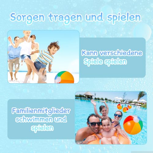 Wasserball Aufblasbar Set mit 8 Stück, 22 cm Bunte Strandbälle für Kinder, Pool, Strand und Party Spaß