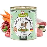 GranataPet Liebling's Mahlzeit Kalb & Lamm, Nassfutter für Hunde, Hundefutter ohne Getreide & ohne Zuckerzusätze, Alleinfuttermittel, 6 x 800 g