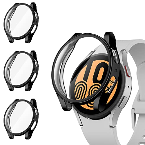 Vancle 3-Stück Schutzhülle Kompatibel mit Samsung Galaxy Watch 5/Galaxy Watch 4 40mm 44mm Schutzfolie TPU Ultradünner Vollschutz Gehäuse Schutz Hülle für Galaxy Watch 5 4 (40mm Schwarz x 3)
