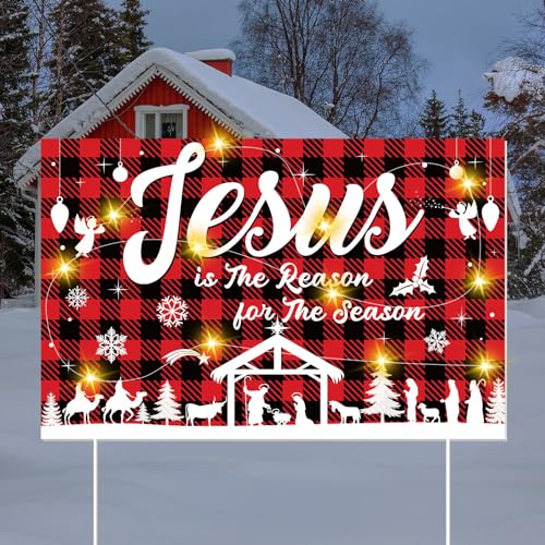 Panneau de cour avec lumières LED robuste face au vent de Noël - 2