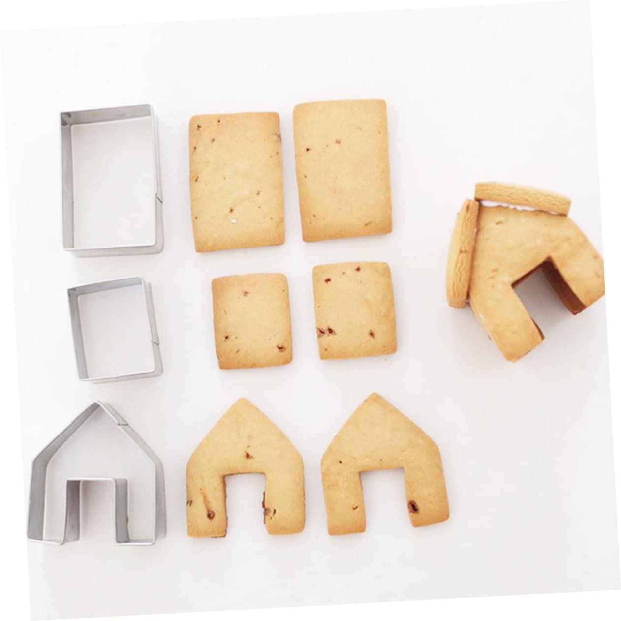 5 Ensembles Emporte Biscuit Noël Mini Maison Épices Moules DIY pour Cookies Découpe Pâte et Gâteaux Facile à Démouler Usage Polyvalent Fruits et Légumes