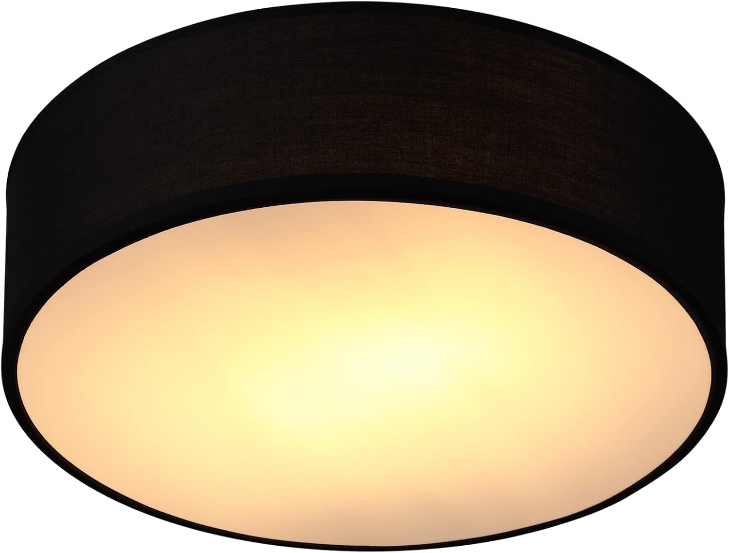 Monzana® Flush Ceiling Light, Black Fabric 30cm for 1x E27 Bulb Socket for LED Bulbs max. 40w, Suitable for Living Room, Kitchen, Bedroom, Home Office, Hallways, Kids Room Ceiling Flush Light