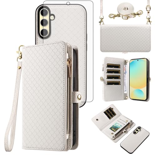 Étui portefeuille Samsung S24 FE de haute qualité Asuwish avec protection d'écran totale