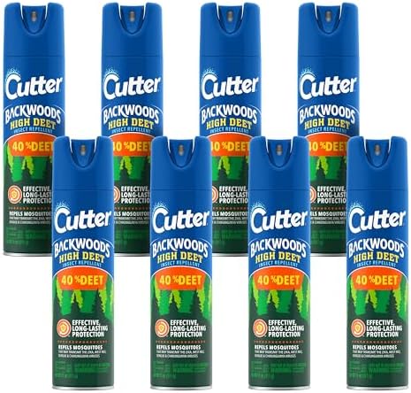 Cutter Backwoods High DEET Mosquito & Insect Repellent Bug Spray 11 Oz, 8Pk