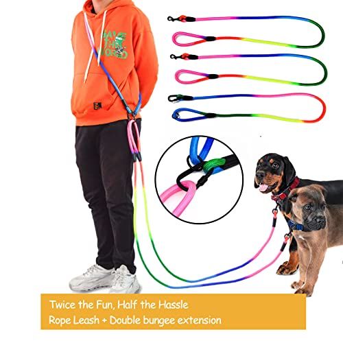 Jopoy Hands Free Dog Leash 9.8Ft Rope Crossbody Dog Leash Reflective For Large Medium Small Dogs Walking, Jogging And Running，Dog Training Leash (Rainbow, 9.8Ft) #TOP5