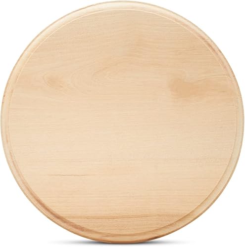 Círculos de madera sin terminar de 8 pulgadas, paquete de 1 placa redonda de madera sin terminar para manualidades, tablero de embutidos, por