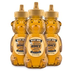 Busy Bee Honey, Grade A, Filtered, Pack of 3 Honey Bears (12 OZ each)