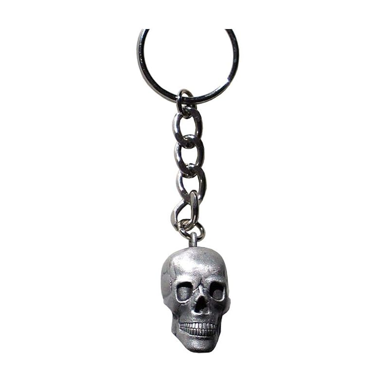 Chaveiro Siskiyou com Caveira em Metal e Acabamento Esmaltado Cinza SK3