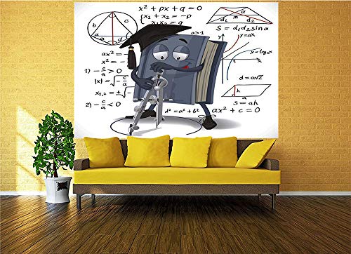 Bbing Color 116X83 Inches Wall Mural,Cartoon Textbook Character Drawing Circle Pair Of Compasses Peel And Stick Self-Adhesive Wallpaper Removable Large Wall Sticker Wall Decor For Home Office #TOP1