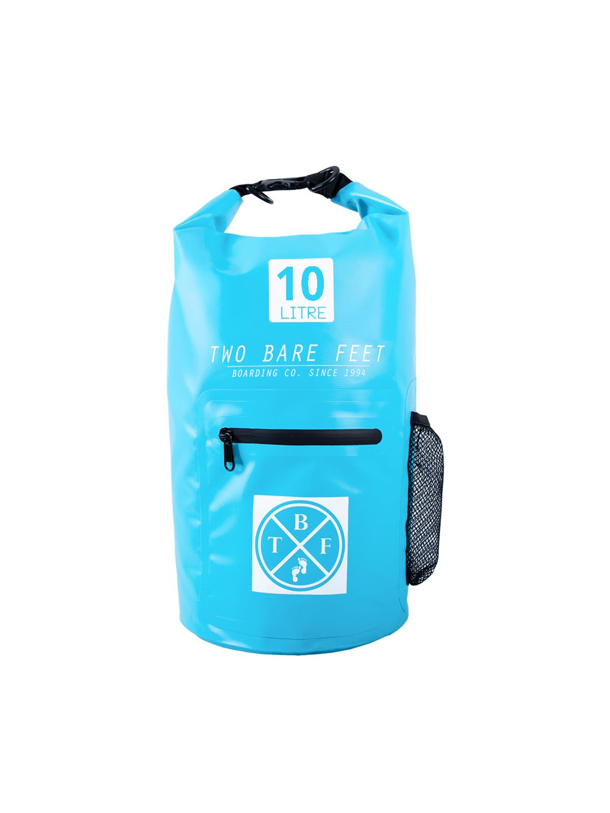 Two Bare Feet Waterproof Dry Bag - Lightweight Roll Top Sack for Swimming, Kayaking, Paddleboarding, Hiking, Camping & Beach - Keep Gear Dry & Safe (Aqua, 10L)
