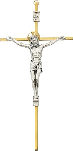 Crucifijo de latón Tutone - 8 pulgadas