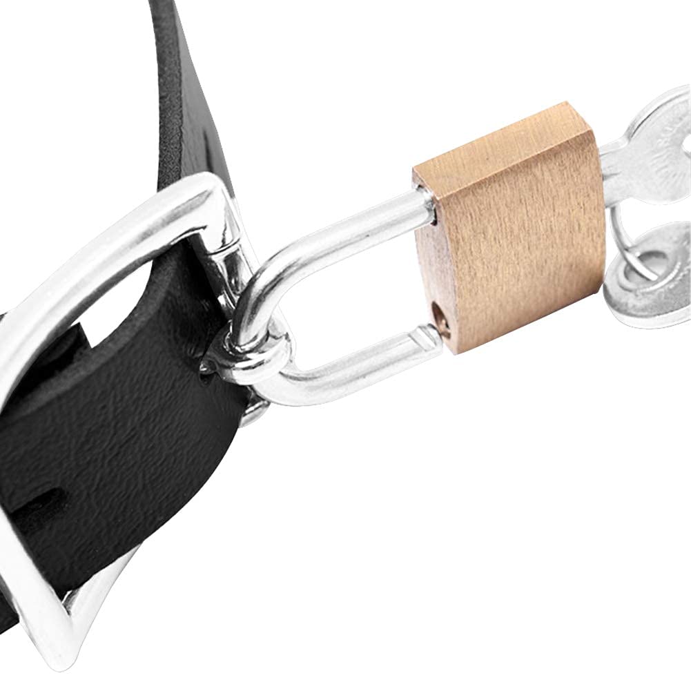 SXOVO Cabeza de caballo de cuero Gag Bondage Correas con cierre de latón Boca Gag Ball Bondage Sistema de sujeción Juguete sexual (Negro)