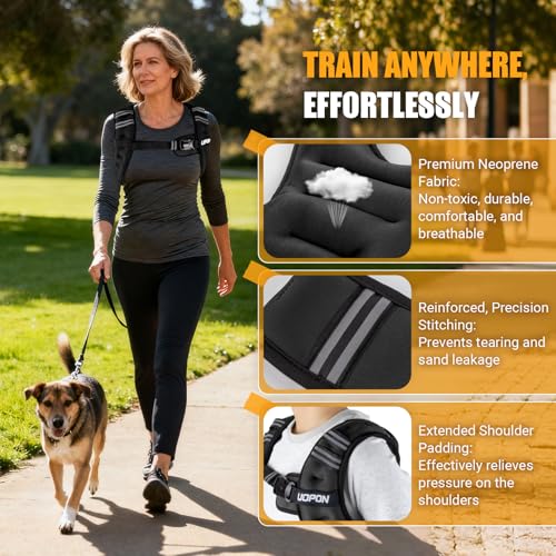 Image of Weighted Vest for Women Men, 8 lb /10 lb /12 lb Weight Vest for Walking with Reflective Stripe and Adjustable Buckle Straps, Body Weights for Osteoporosis, Running, Strength Training and Weight Loss