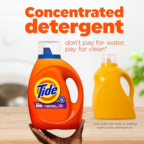 Image of Tide Laundry Detergent Liquid, Spring Meadow Scent, 64 Loads, 84 fl oz, Works on 100% of Common Stains