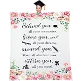 Graduation Blankets Gifts for Women Behind You All Your Memories Throw Blankets Class of 2025 College High School Graduation Gifts 60x50in Soft Warm Lightweight Decorative Grad Student Blanket