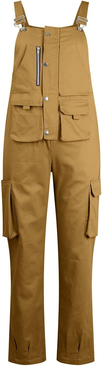 Men's Duck Bib Overalls Lightweight Coveralls for Men Workwear Adjustable Straps Work Jumpsuits with Tool Pockets