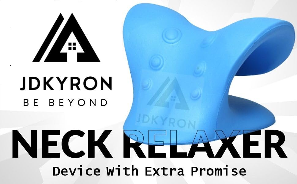 Image of Small Neck and Shoulder Relaxer, Cervical Traction Device for TMJ Pain Relief and Cervical Spine Alignment, Chiropractic Pillow Neck StretcherX Ergonomic Traction (Blue)